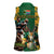 South Africa Rugby Women Sleeveless Polo Shirt The Springbok Mascot and Rugby Players Fight for Victory