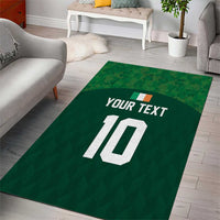 Green area rug with "YOUR TEXT" and oversized white "10" number in center