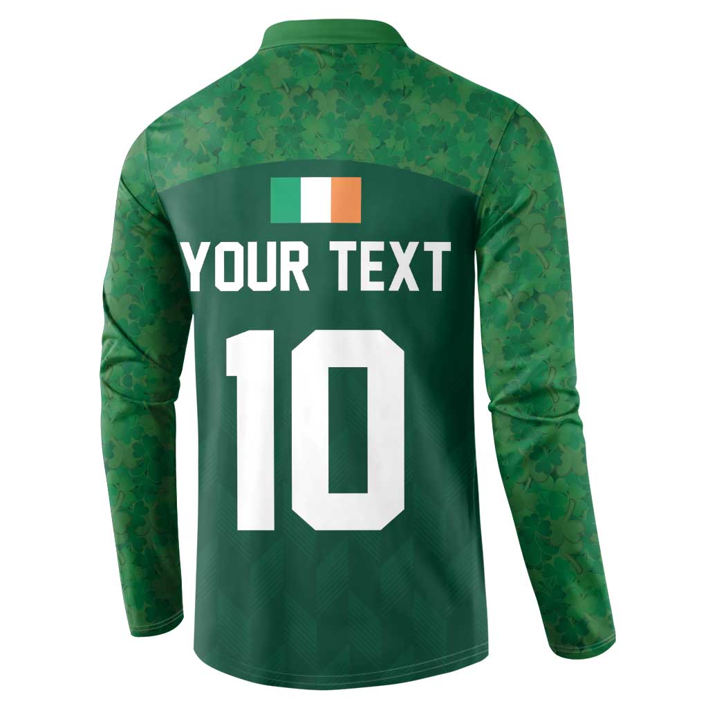 Green rugby button sweatshirt back with YOUR TEXT and number 10 print
