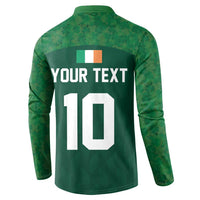 Green rugby button sweatshirt back with YOUR TEXT and number 10 print