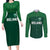 Custom Ireland Rugby Go Shamrocks Couples Matching Long Sleeve Bodycon Dress and Long Sleeve Button Shirt - Wonder Print Shop