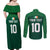 Custom Ireland Rugby Go Shamrocks Couples Matching Off Shoulder Maxi Dress and Long Sleeve Button Shirt - Wonder Print Shop