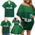 Custom Ireland Rugby Go Shamrocks Family Matching Off Shoulder Short Dress and Hawaiian Shirt - Wonder Print Shop