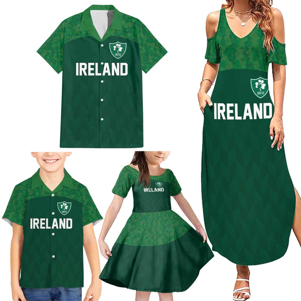 Custom Ireland Rugby Go Shamrocks Family Matching Summer Maxi Dress and Hawaiian Shirt - Wonder Print Shop