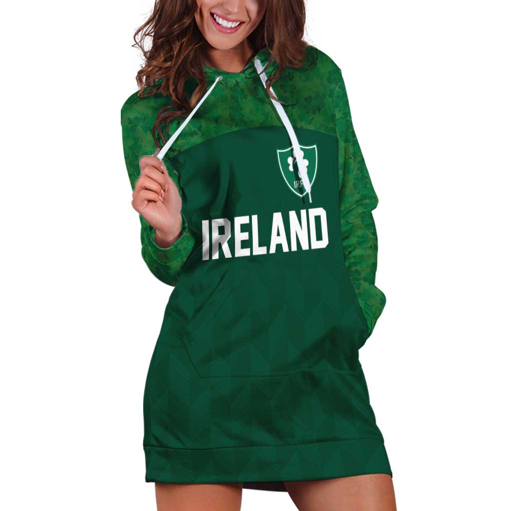 Custom Ireland Rugby Go Shamrocks Hoodie Dress - Wonder Print Shop