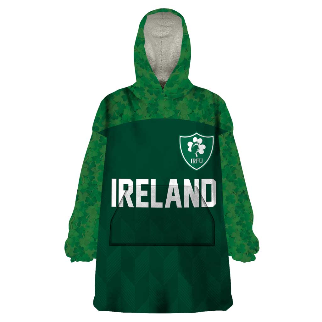 Custom Ireland Rugby Go Shamrocks Wearable Blanket Hoodie