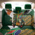 Personalized South Africa Versus Ireland Rugby Back Car Seat Cover The Springbok Mascot and Celtic Cross Together - Wonder Print Shop