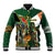 Personalized South Africa Versus Ireland Rugby Baseball Jacket The Springbok Mascot and Celtic Cross Together - Wonder Print Shop