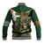 Personalized South Africa Versus Ireland Rugby Baseball Jacket The Springbok Mascot and Celtic Cross Together - Wonder Print Shop