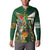 Personalized South Africa Versus Ireland Rugby Button Sweatshirt The Springbok Mascot and Celtic Cross Together - Wonder Print Shop