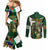 Personalized South Africa Versus Ireland Rugby Couples Matching Mermaid Dress and Long Sleeve Button Shirt The Springbok Mascot and Celtic Cross Together