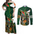 Personalized South Africa Versus Ireland Rugby Couples Matching Off Shoulder Maxi Dress and Long Sleeve Button Shirt The Springbok Mascot and Celtic Cross Together - Wonder Print Shop