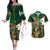 Personalized South Africa Versus Ireland Rugby Couples Matching Off The Shoulder Long Sleeve Dress and Hawaiian Shirt The Springbok Mascot and Celtic Cross Together - Wonder Print Shop