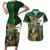 Personalized South Africa Versus Ireland Rugby Couples Matching Short Sleeve Bodycon Dress and Hawaiian Shirt The Springbok Mascot and Celtic Cross Together - Wonder Print Shop