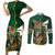 Personalized South Africa Versus Ireland Rugby Couples Matching Short Sleeve Bodycon Dress and Long Sleeve Button Shirt The Springbok Mascot and Celtic Cross Together - Wonder Print Shop