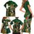 Personalized South Africa Versus Ireland Rugby Family Matching Short Sleeve Bodycon Dress and Hawaiian Shirt The Springbok Mascot and Celtic Cross Together - Wonder Print Shop