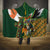 Personalized South Africa Versus Ireland Rugby Hooded Blanket The Springbok Mascot and Celtic Cross Together