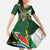 Personalized South Africa Versus Ireland Rugby Kid Short Sleeve Dress The Springbok Mascot and Celtic Cross Together - Wonder Print Shop