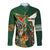 Personalized South Africa Versus Ireland Rugby Long Sleeve Button Shirt The Springbok Mascot and Celtic Cross Together - Wonder Print Shop