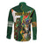 Personalized South Africa Versus Ireland Rugby Long Sleeve Button Shirt The Springbok Mascot and Celtic Cross Together - Wonder Print Shop