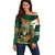 Personalized South Africa Versus Ireland Rugby Off Shoulder Sweater The Springbok Mascot and Celtic Cross Together - Wonder Print Shop