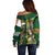 Personalized South Africa Versus Ireland Rugby Off Shoulder Sweater The Springbok Mascot and Celtic Cross Together - Wonder Print Shop