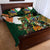 Personalized South Africa Versus Ireland Rugby Quilt Bed Set The Springbok Mascot and Celtic Cross Together