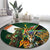 Personalized South Africa Versus Ireland Rugby Round Carpet The Springbok Mascot and Celtic Cross Together