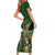 Personalized South Africa Versus Ireland Rugby Short Sleeve Bodycon Dress The Springbok Mascot and Celtic Cross Together