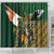 Personalized South Africa Versus Ireland Rugby Shower Curtain The Springbok Mascot and Celtic Cross Together