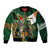 Personalized South Africa Versus Ireland Rugby Sleeve Zip Bomber Jacket The Springbok Mascot and Celtic Cross Together