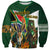 Personalized South Africa Versus Ireland Rugby Sweatshirt The Springbok Mascot and Celtic Cross Together