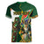 Personalized South Africa Versus Ireland Rugby Women V-Neck T-Shirt The Springbok Mascot and Celtic Cross Together