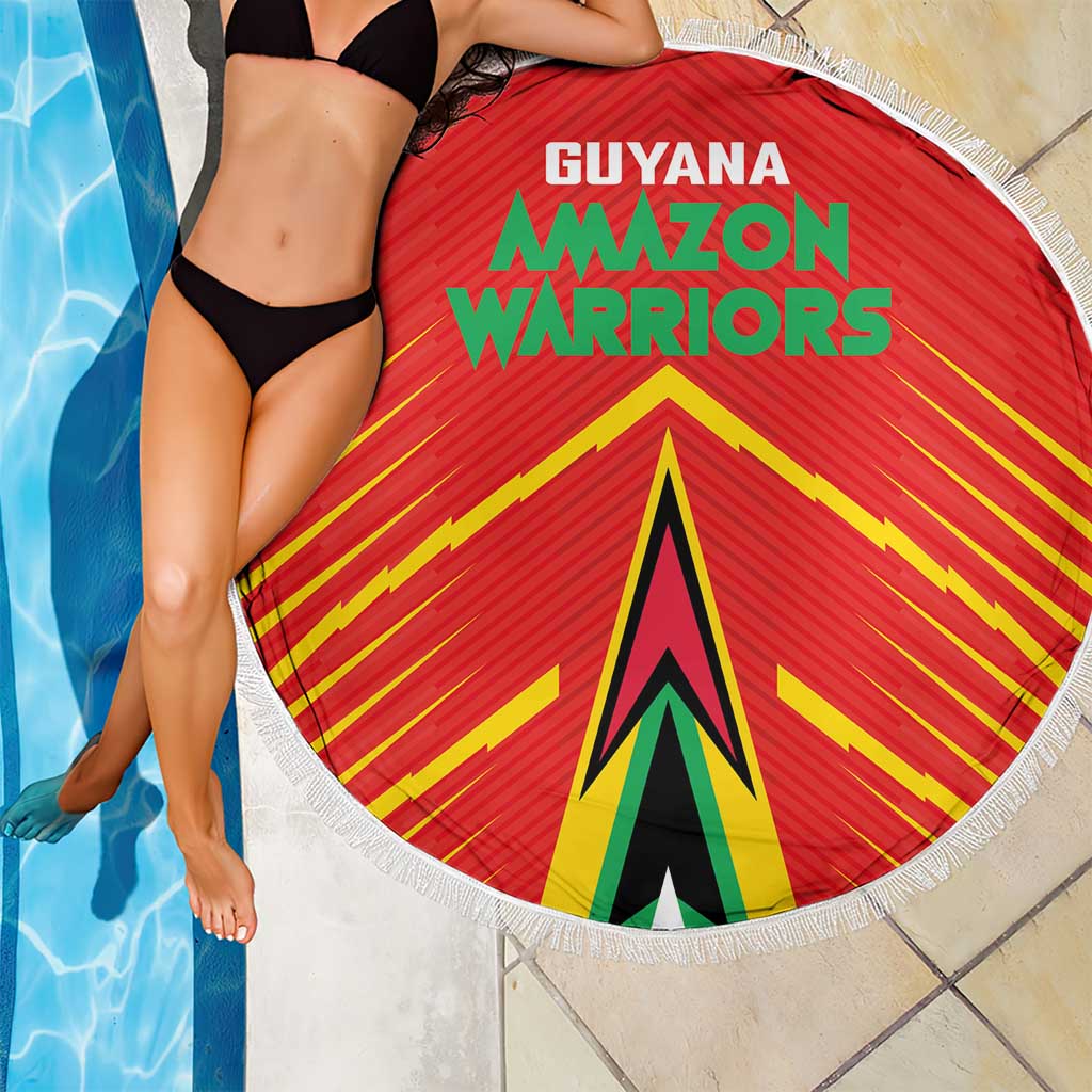 Guyana Cricket Amazon Warriors Beach Blanket Green Red Gold Glory - Wonder Print Shop