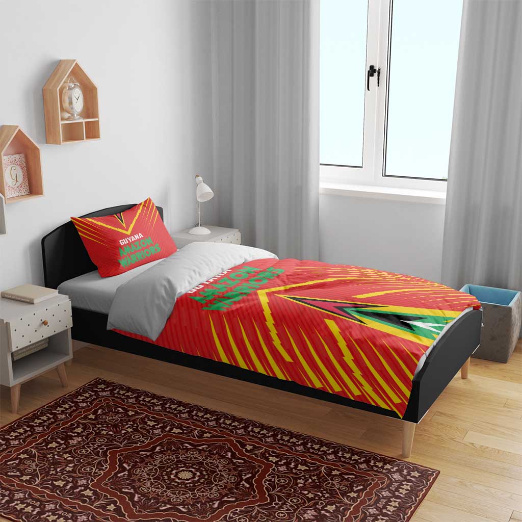 Guyana Cricket Amazon Warriors Bedding Set Green Red Gold Glory - Wonder Print Shop