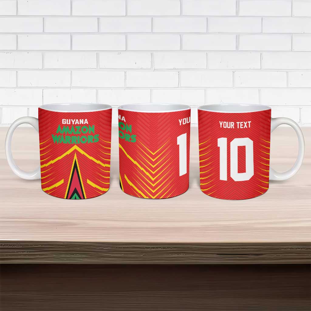 Custom Guyana Cricket Amazon Warriors Ceramic Mug Green Red Gold Glory - Wonder Print Shop