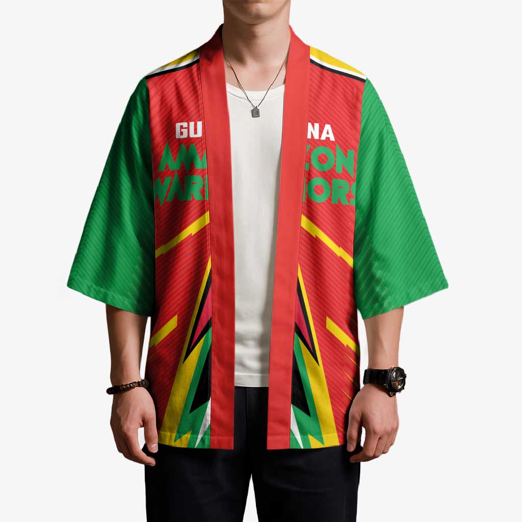 Custom Guyana Cricket Amazon Warriors Kimono Green Red Gold Glory - Wonder Print Shop