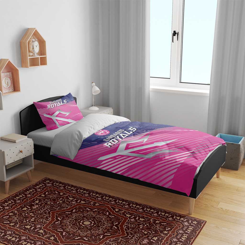 Barbados Cricket Royals Bedding Set Sporty Style with Trident Symbol - Wonder Print Shop