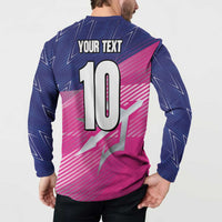 Custom Barbados Cricket Royals Button Sweatshirt Sporty Style with Trident Symbol - Wonder Print Shop