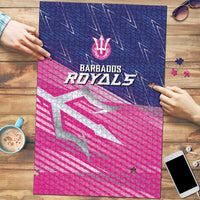 Barbados Royals jigsaw puzzle, pink and blue trident crest design