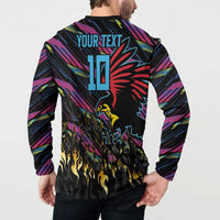 Custom Antigua & Barbuda Cricket Falcons Button Sweatshirt Through The Fire - Wonder Print Shop