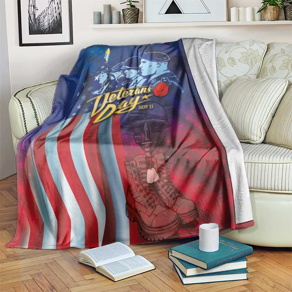 Veterans Day Military Never Forget Forever Honor Blanket