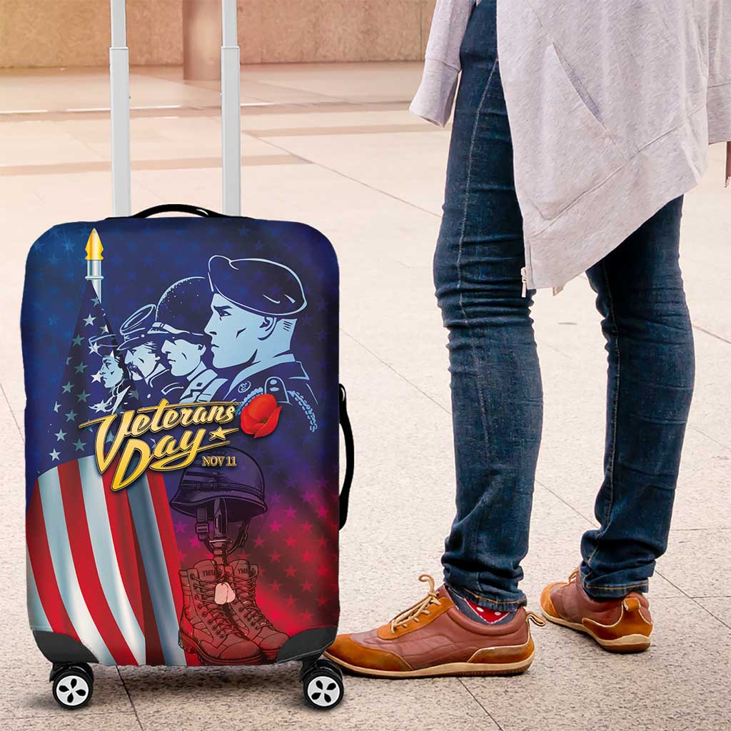 Veterans Day Military Never Forget Forever Honor Luggage Cover - Wonder Print Shop