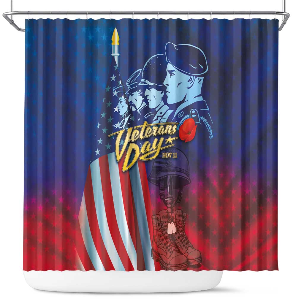 Veterans Day Military Never Forget Forever Honor Shower Curtain