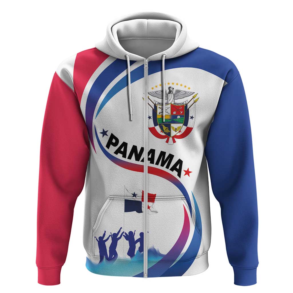 Panama Independence Day Zip Hoodie Coat of Arms and Freedom - Wonder Print Shop