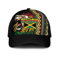 Jamaican Reggae-One Love Baseball Net Cap Tribal African Pattern and Roaring Lion - Wonder Print Shop