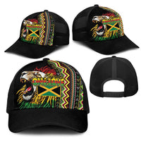 Jamaican Reggae-One Love Baseball Net Cap Tribal African Pattern and Roaring Lion - Wonder Print Shop