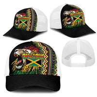 Jamaican Reggae-One Love Baseball Net Cap Tribal African Pattern and Roaring Lion - Wonder Print Shop