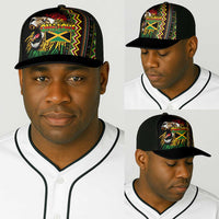 Jamaican Reggae-One Love Baseball Net Cap Tribal African Pattern and Roaring Lion - Wonder Print Shop
