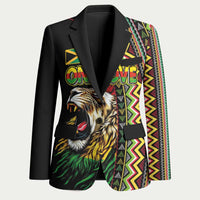 Personalized Jamaican Reggae-One Love Blazer Tribal African Pattern and Roaring Lion - Wonder Print Shop